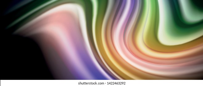 Fluid liquid color wave lines, glowing colorful light effect, abstract composition template. Geometric technology abstract pattern. Movement and motion concept