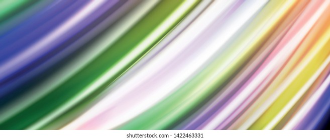 Fluid liquid color wave lines, glowing colorful light effect, abstract composition template. Geometric technology abstract pattern. Movement and motion concept