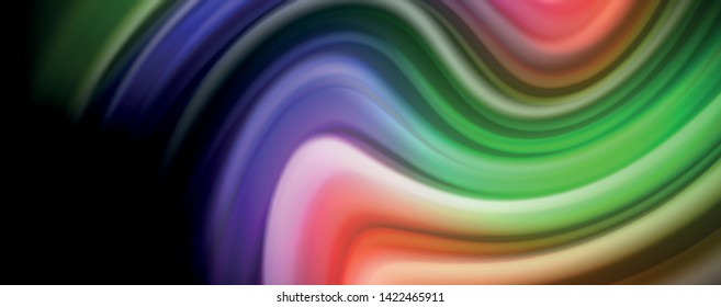 Fluid liquid color wave lines, glowing colorful light effect, abstract composition template. Geometric technology abstract pattern. Movement and motion concept