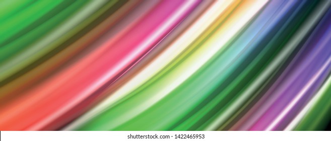 Fluid liquid color wave lines, glowing colorful light effect, abstract composition template. Geometric technology abstract pattern. Movement and motion concept