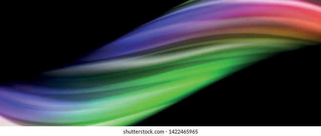Líneas de onda de color líquido fluido, efecto luminoso colorido brillante, plantilla de composición abstracta. Patrón abstracto de tecnología geométrica. Concepto de movimiento y movimiento