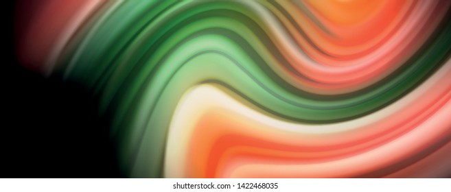 Líneas de onda de color líquido fluido, efecto luminoso colorido brillante, plantilla de composición abstracta. Patrón abstracto de tecnología geométrica. Concepto de movimiento y movimiento