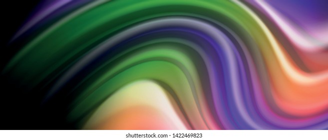 Fluid liquid color wave lines, glowing colorful light effect, abstract composition template. Geometric technology abstract pattern. Movement and motion concept