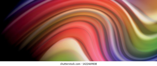 Fluid liquid color wave lines, glowing colorful light effect, abstract composition template. Geometric technology abstract pattern. Movement and motion concept