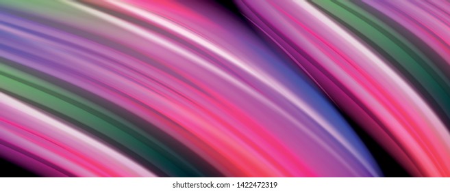 Fluid liquid color wave lines, glowing colorful light effect, abstract composition template. Geometric technology abstract pattern. Movement and motion concept