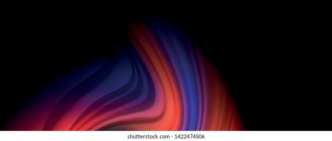 Fluid liquid color wave lines, glowing colorful light effect, abstract composition template. Geometric technology abstract pattern. Movement and motion concept
