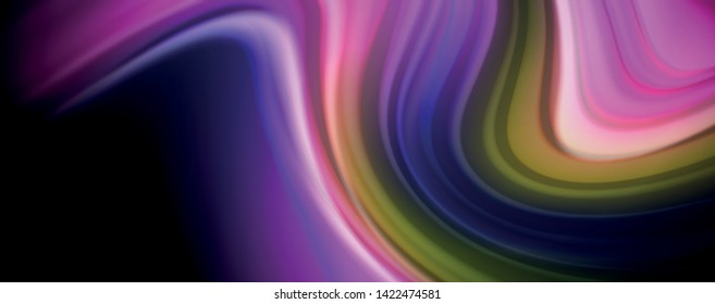 Fluid liquid color wave lines, glowing colorful light effect, abstract composition template. Geometric technology abstract pattern. Movement and motion concept