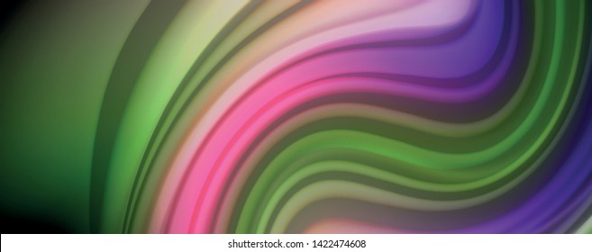 Líneas de onda de color líquido fluido, efecto luminoso colorido brillante, plantilla de composición abstracta. Patrón abstracto de tecnología geométrica. Concepto de movimiento y movimiento