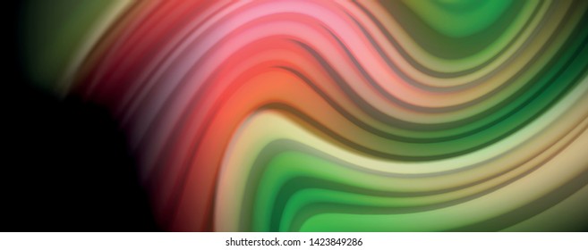 Líneas de onda de color líquido fluido, efecto luminoso colorido brillante, plantilla de composición abstracta. Patrón abstracto de tecnología geométrica. Concepto de movimiento y movimiento
