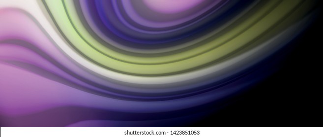Fluid liquid color wave lines, glowing colorful light effect, abstract composition template. Geometric technology abstract pattern. Movement and motion concept
