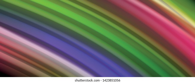 Fluid liquid color wave lines, glowing colorful light effect, abstract composition template. Geometric technology abstract pattern. Movement and motion concept