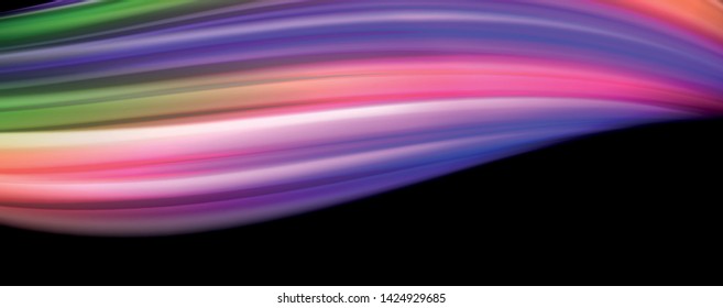 Fluid liquid color wave lines, glowing colorful light effect, abstract composition template. Geometric technology abstract pattern. Movement and motion concept