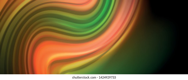 Líneas de onda de color líquido fluido, efecto luminoso colorido brillante, plantilla de composición abstracta. Patrón abstracto de tecnología geométrica. Concepto de movimiento y movimiento