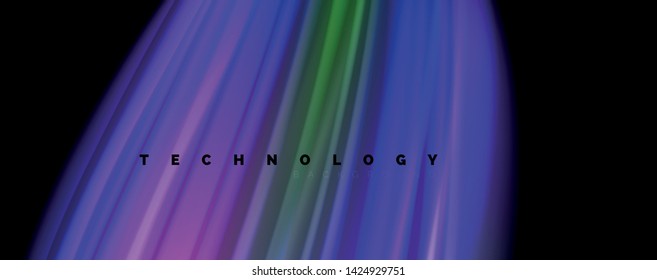 Líneas de onda de color líquido fluido, efecto luminoso colorido brillante, plantilla de composición abstracta. Patrón abstracto de tecnología geométrica. Concepto de movimiento y movimiento