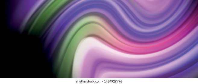 Fluid liquid color wave lines, glowing colorful light effect, abstract composition template. Geometric technology abstract pattern. Movement and motion concept