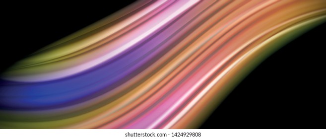 Líneas de onda de color líquido fluido, efecto luminoso colorido brillante, plantilla de composición abstracta. Patrón abstracto de tecnología geométrica. Concepto de movimiento y movimiento