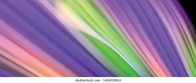 Fluid liquid color wave lines, glowing colorful light effect, abstract composition template. Geometric technology abstract pattern. Movement and motion concept