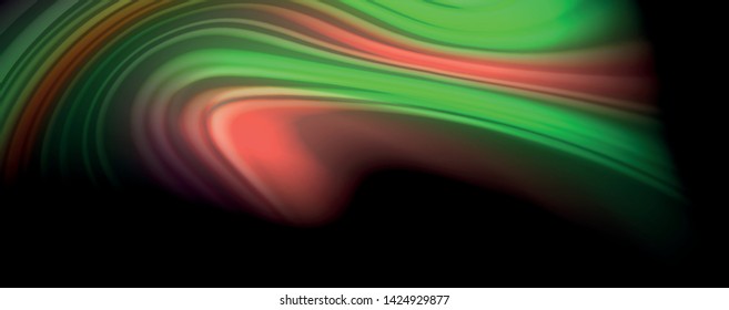 Flüssige Flüssig-Farb-Wellenlinien, leuchtender bunter Lichteffekt, abstrakte Kompositionsvorlage. Abstraktes Muster der geometrischen Technologie. Konzept Bewegung und Bewegung