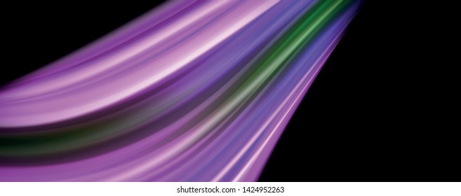 Líneas de onda de color líquido fluido, efecto luminoso colorido brillante, plantilla de composición abstracta. Patrón abstracto de tecnología geométrica. Concepto de movimiento y movimiento