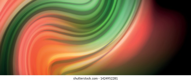 Fluid liquid color wave lines, glowing colorful light effect, abstract composition template. Geometric technology abstract pattern. Movement and motion concept
