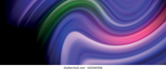 Fluid liquid color wave lines, glowing colorful light effect, abstract composition template. Geometric technology abstract pattern. Movement and motion concept