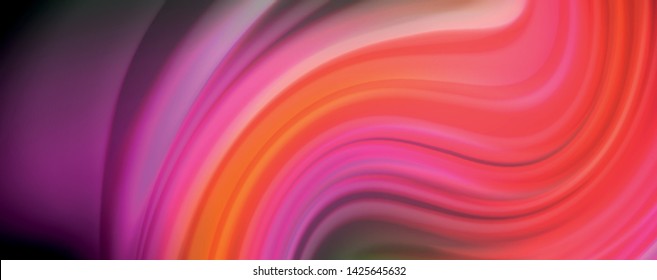 Fluid liquid color wave lines, glowing colorful light effect, abstract composition template. Geometric technology abstract pattern. Movement and motion concept
