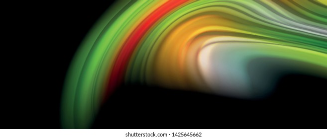Líneas de onda de color líquido fluido, efecto luminoso colorido brillante, plantilla de composición abstracta. Patrón abstracto de tecnología geométrica. Concepto de movimiento y movimiento