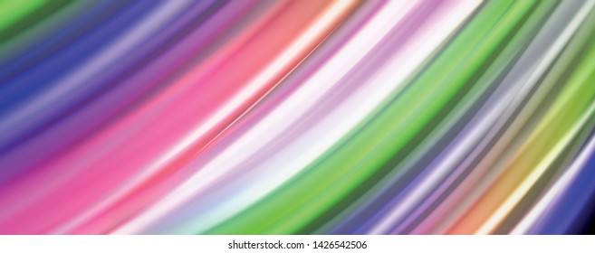 Fluid liquid color wave lines, glowing colorful light effect, abstract composition template. Geometric technology abstract pattern. Movement and motion concept