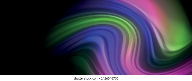Líneas de onda de color líquido fluido, efecto luminoso colorido brillante, plantilla de composición abstracta. Patrón abstracto de tecnología geométrica. Concepto de movimiento y movimiento