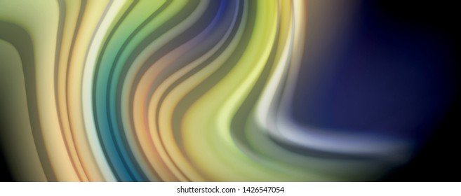 Linhas de onda de cor líquida fluida, efeito de luz colorido brilhante, modelo de composição abstrata. Tecnologia geométrica padrão abstrato. Movimento e conceito de movimento
