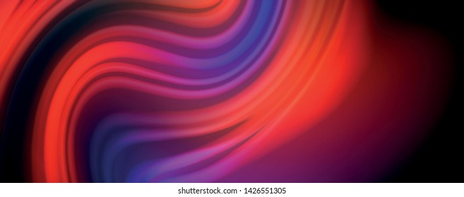 Fluid liquid color wave lines, glowing colorful light effect, abstract composition template. Geometric technology abstract pattern. Movement and motion concept