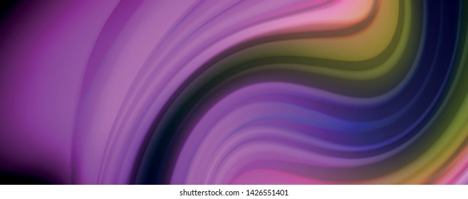 Fluid liquid color wave lines, glowing colorful light effect, abstract composition template. Geometric technology abstract pattern. Movement and motion concept
