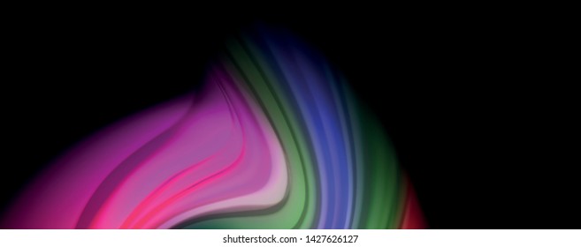 Fluid liquid color wave lines, glowing colorful light effect, abstract composition template. Geometric technology abstract pattern. Movement and motion concept