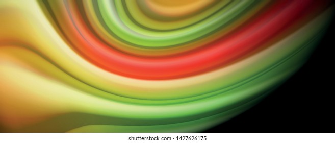 Líneas de onda de color líquido fluido, efecto luminoso colorido brillante, plantilla de composición abstracta. Patrón abstracto de tecnología geométrica. Concepto de movimiento y movimiento