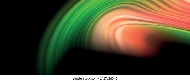 Fluid liquid color wave lines, glowing colorful light effect, abstract composition template. Geometric technology abstract pattern. Movement and motion concept