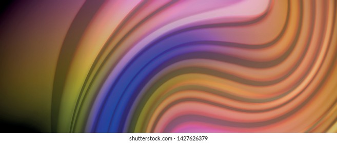 Fluid liquid color wave lines, glowing colorful light effect, abstract composition template. Geometric technology abstract pattern. Movement and motion concept