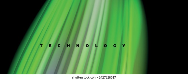 Fluid liquid color wave lines, glowing colorful light effect, abstract composition template. Geometric technology abstract pattern. Movement and motion concept