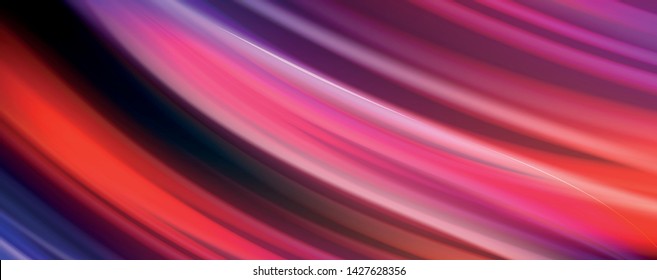 Fluid liquid color wave lines, glowing colorful light effect, abstract composition template. Geometric technology abstract pattern. Movement and motion concept