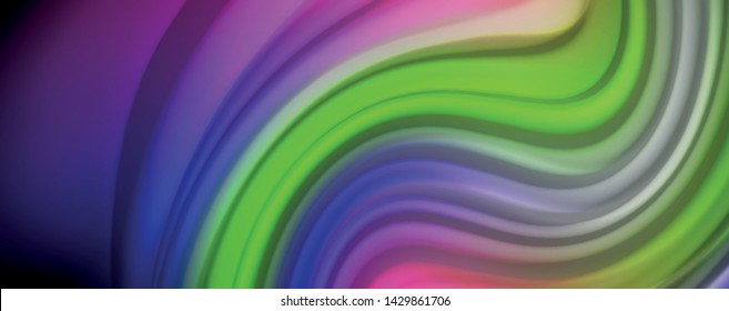 Fluid liquid color wave lines, glowing colorful light effect, abstract composition template. Geometric technology abstract pattern. Movement and motion concept
