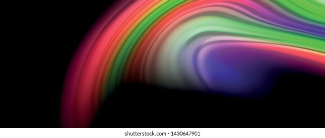 Fluid liquid color wave lines, glowing colorful light effect, abstract composition template. Geometric technology abstract pattern. Movement and motion concept