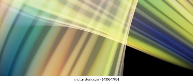 Fluid liquid color wave lines, glowing colorful light effect, abstract composition template. Geometric technology abstract pattern. Movement and motion concept