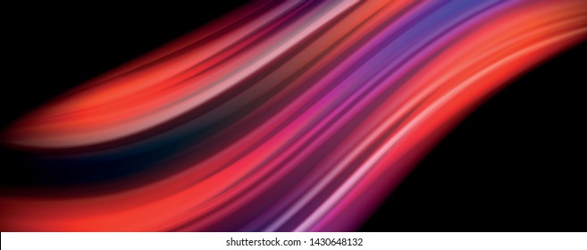 Fluid liquid color wave lines, glowing colorful light effect, abstract composition template. Geometric technology abstract pattern. Movement and motion concept