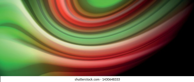 Líneas de onda de color líquido fluido, efecto luminoso colorido brillante, plantilla de composición abstracta. Patrón abstracto de tecnología geométrica. Concepto de movimiento y movimiento