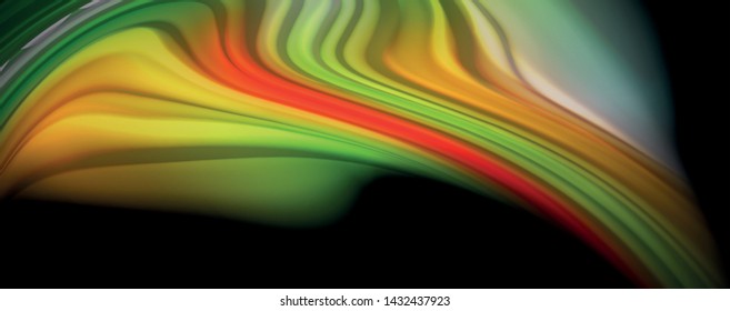 Fluid liquid color wave lines, glowing colorful light effect, abstract composition template. Geometric technology abstract pattern. Movement and motion concept