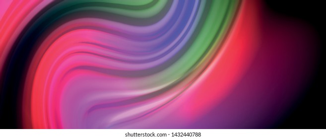 Fluid liquid color wave lines, glowing colorful light effect, abstract composition template. Geometric technology abstract pattern. Movement and motion concept