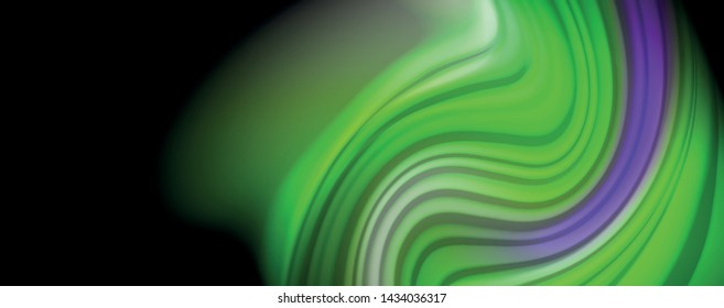 Fluid liquid color wave lines, glowing colorful light effect, abstract composition template. Geometric technology abstract pattern. Movement and motion concept