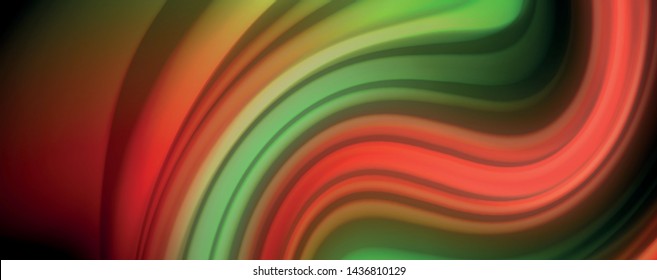 Linhas de onda de cor líquida fluida, efeito de luz colorido brilhante, modelo de composição abstrata. Tecnologia geométrica padrão abstrato. Movimento e conceito de movimento