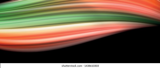 Fluid liquid color wave lines, glowing colorful light effect, abstract composition template. Geometric technology abstract pattern. Movement and motion concept