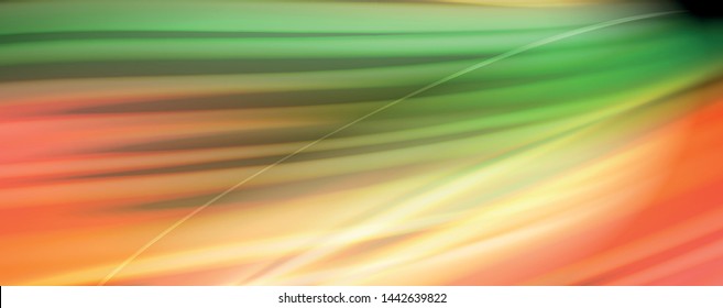 Fluid liquid color wave lines, glowing colorful light effect, abstract composition template. Geometric technology abstract pattern. Movement and motion concept