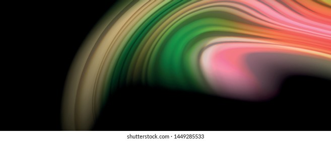 Linhas de onda de cor líquida fluida, efeito de luz colorido brilhante, modelo de composição abstrata. Tecnologia geométrica padrão abstrato. Movimento e conceito de movimento